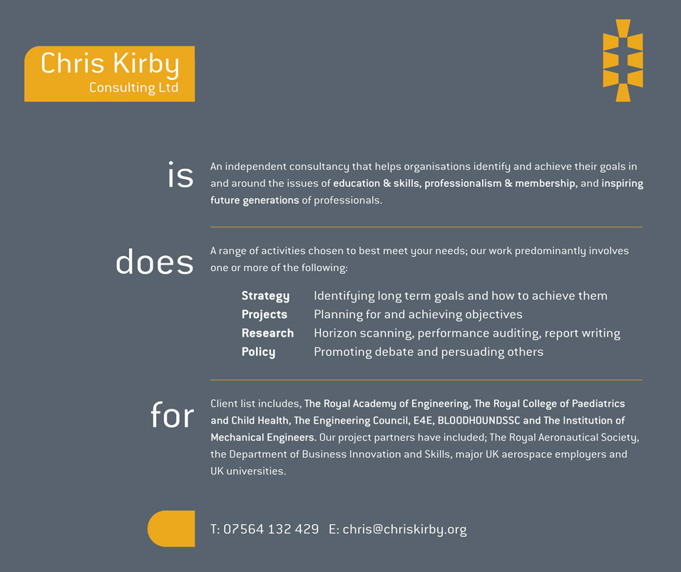 Chris Kirby Consulting Ltd : Strategy : Projects :  Research : Policy